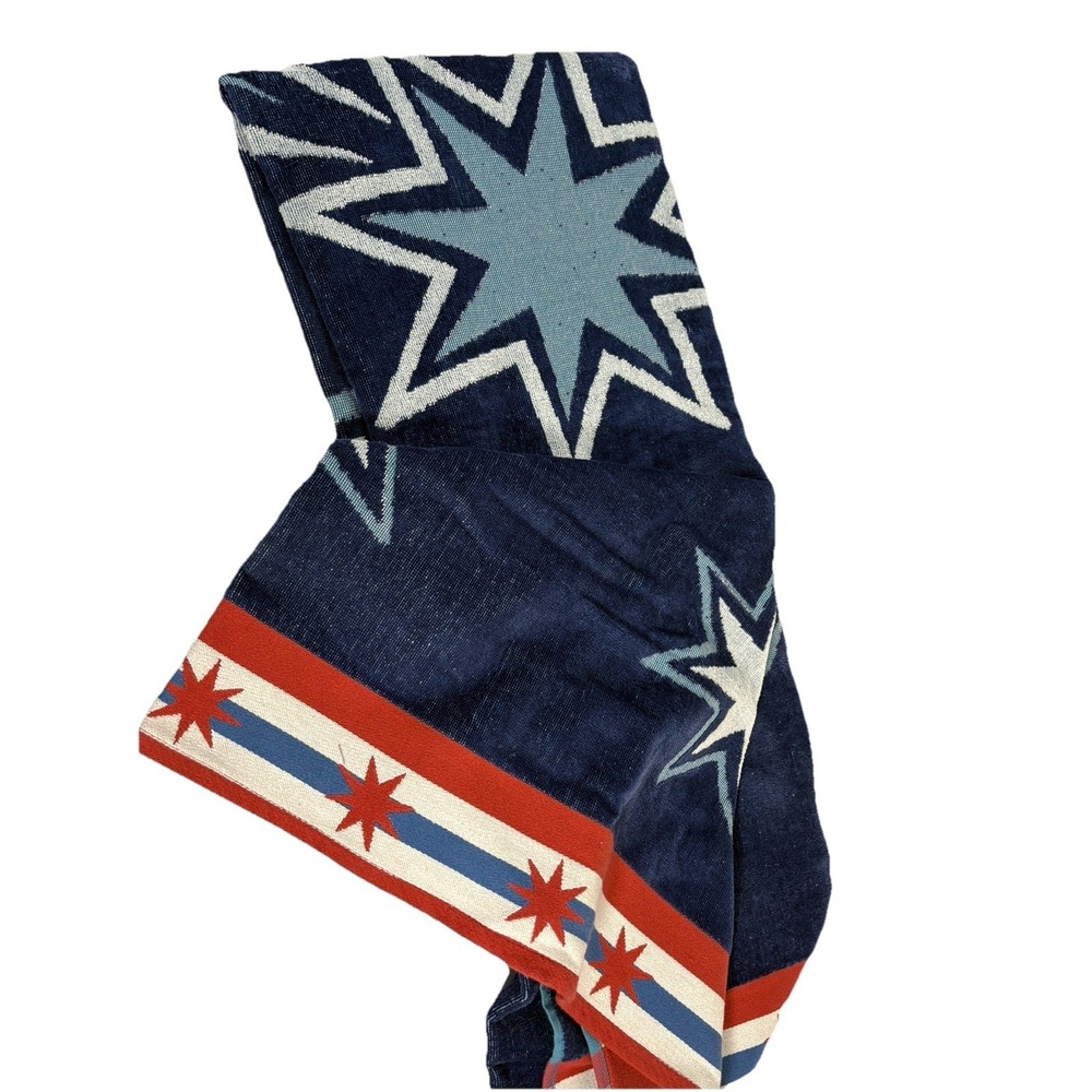 Vtg Kmart Beach Towel Stars & Fireworks American Patriotic 100% Cotton Pool Gear - Picture 6 of 10